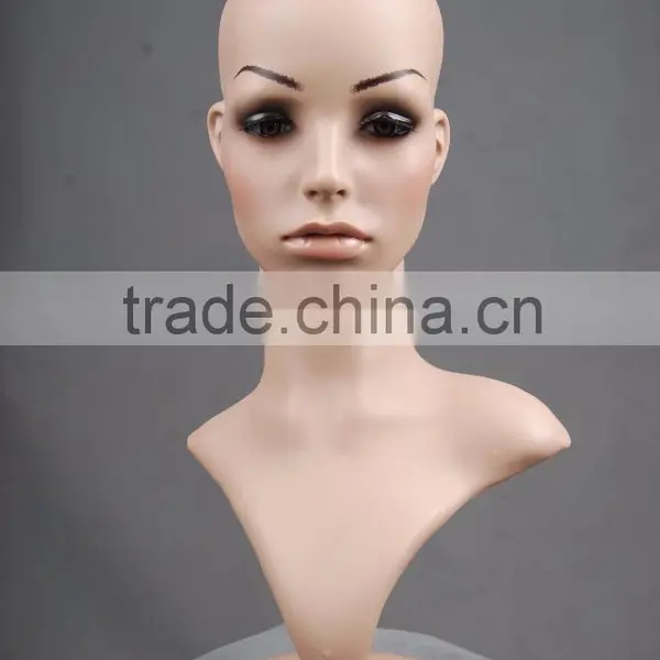 Plastic Head Mannequin Female Realistic Head Model H1051 photo-4