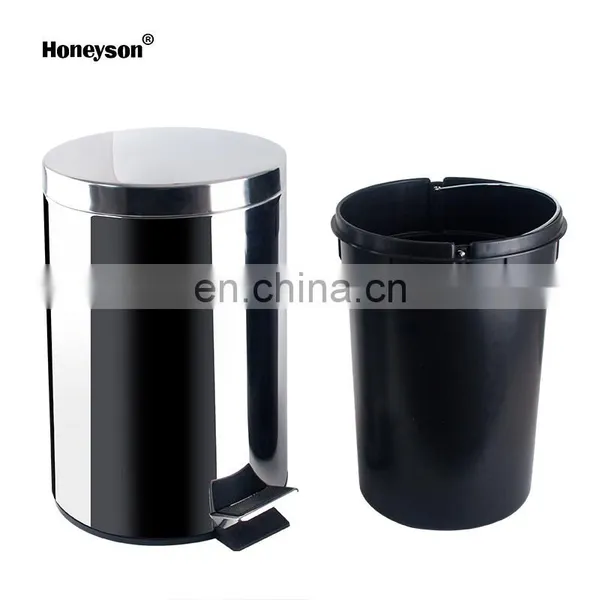 Honeyson Hot 12L Hotel Round Stainless Steel Waste Dust Bin photo-3