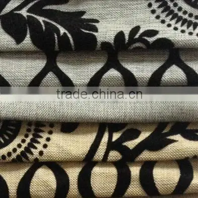 100% Polyester Linen Like Flocked Sofa Fabric photo-3