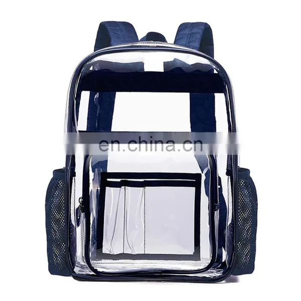 Waterproof Large Black Transparent Clear Backpack,Pvc Summer School Bag For Adult Kids Students/ photo-2