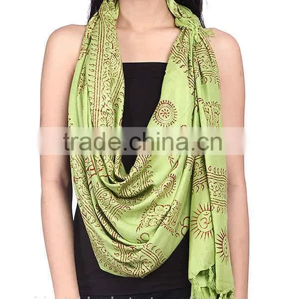 Stole Om Print Yoga Hindu Spiritual Rayon Dupatta Scarf Scarves Wholesale Amazon FBA Suplier photo-2
