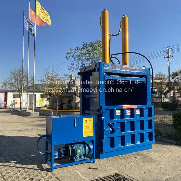 Semi Automatic Vertical Hydraulic Waste Paper Carton Packer Can Beverage Bottle Compression Woven Bag Clothing Sponge Packing