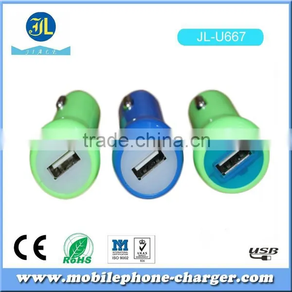 Fluorescence Green Car Charger, USB Port Auto Adapter With Bright Color photo-3