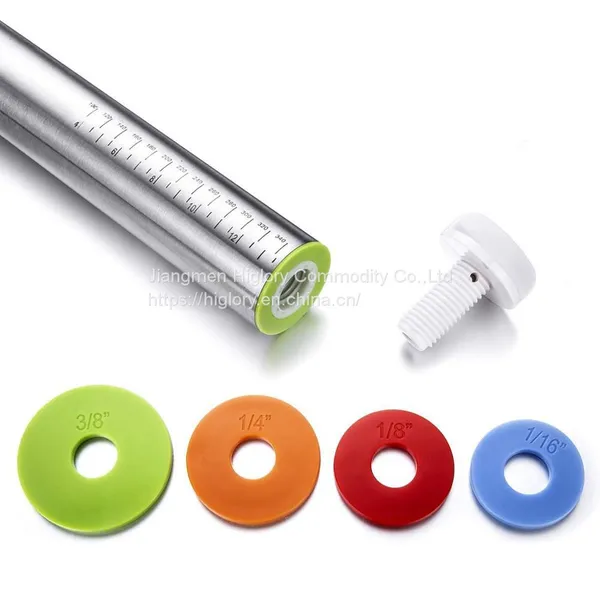Adjustable Rolling Pin With Thickness Rings Measurement Pastry Rolling Pin for Baking Cookie Dough Roller Pizza Pastry photo-3