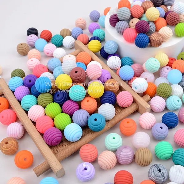Teeth Food Grade Round Silicone Thread Beads photo-5