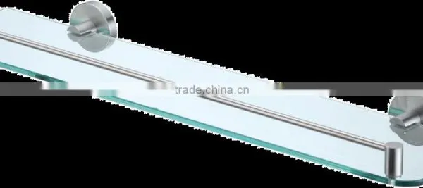 Bathroom Glass Stainless 304 Shelf With Rail