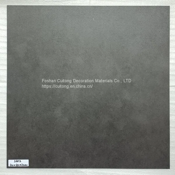 Ground Transformation 2mm Sheet Rubber Square Stone Plastic Floor Tile Foshan Wholesale Gray Cement Pattern Waterproof PVC Floor photo-4