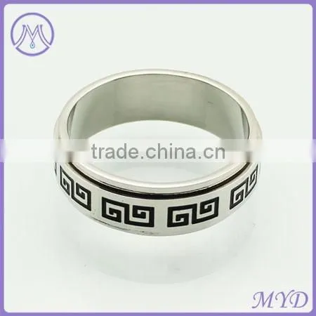 Professional Factory Wholesale Fashion Ring Greek Key Stainless Steel Ring photo-2