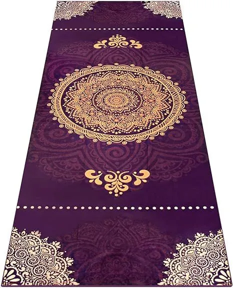 Non Slip Hot Yoga Towel, Microfiber Non Slip Yoga Mat Towel for Hot Yoga, Pilates and Fitness, Exclusive Corner Pockets Design + Free Spray Bottle