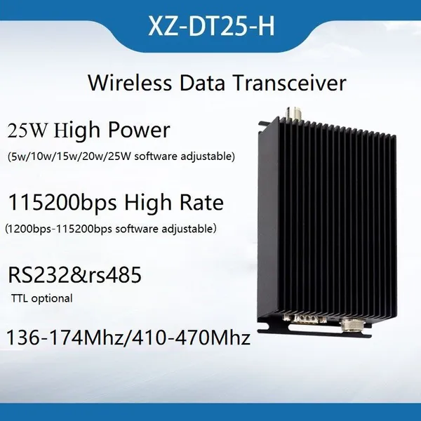 25W Radio Modem 150mhz-470mhz VHF UHF Wireless Transmitter and Receiver