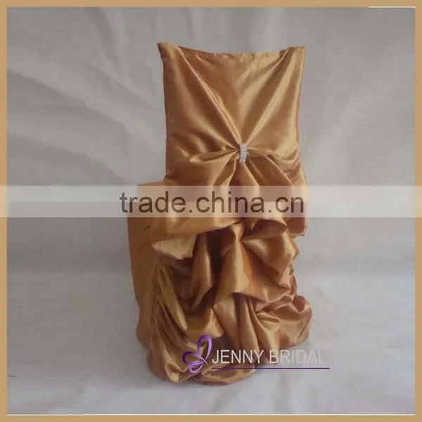 C001E Fancy Custom Satin/taffeta Ruffled Wholesale Cheap Chair Covers,dining Room Chair Cover photo-5