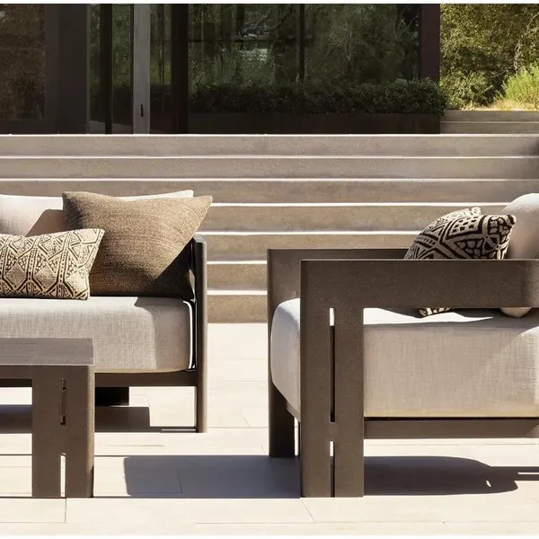 Modern Aluminum Outdoor Furniture Set, Weatherproof 4-Piece Sofa & Chair Set for Patio & Pergola photo-2