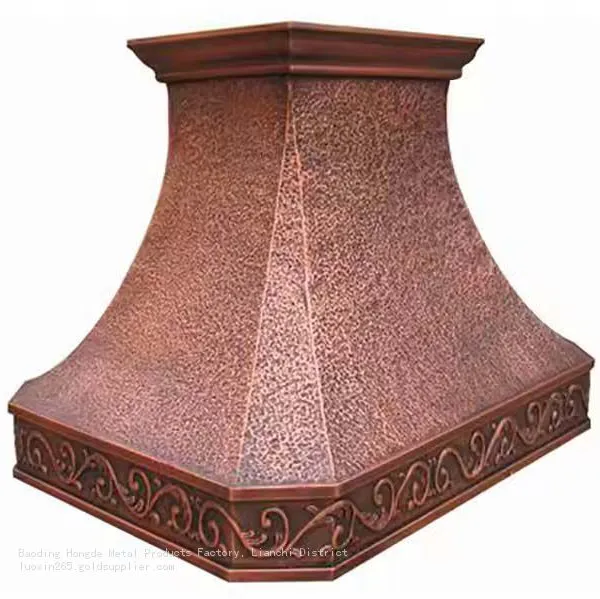 Pure Copper Range Hood Cover, Supplying Pure Handcrafted Kitchen Copper Range Hoods in Various Specifications and Types photo-4