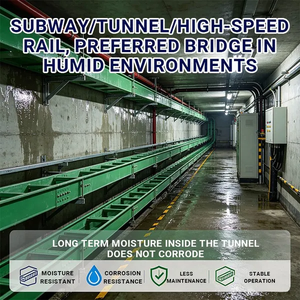 Smooth Inner Wall FRP Cable Tray Burr-Free Fiberglass Tray To Protect Cable Sheath