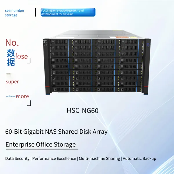 Hishuicun Enterprise-level Nas Shared Network Storage With 60 Disk Bays, Gigabit High-performance Disk Array Storage Server for Storing Documents, Pictures, Videos, Etc. for Enterprise Office Storage
