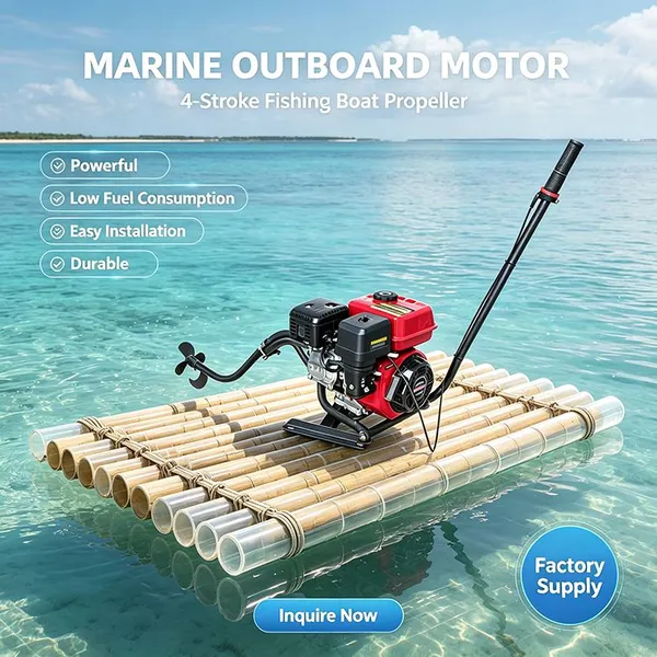 Small Outboard Motor Boat Propeller Fishing Vessel Stern Mounted Hang‑Up Engine