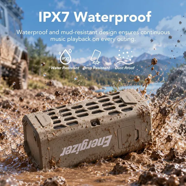 Portable Bluetooth Speaker, Rugged Magnetic Outdoor Speaker, IPX7 Waterproof, 70W Peak