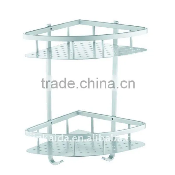 Aluminum Bath Rack Bath Shelf With Hooks L18-8-2d