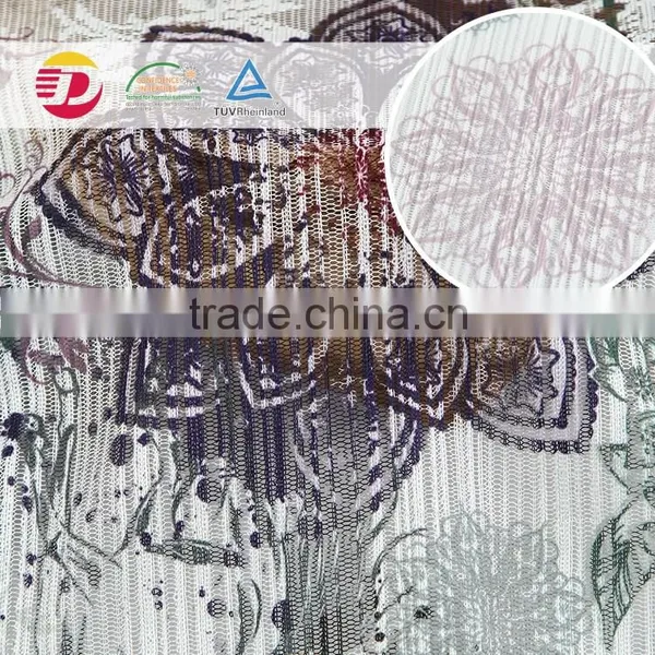 Hot Selling Beautiful Big Flower Pattern Customed Print Knit Lace Fabric for Sale photo-5