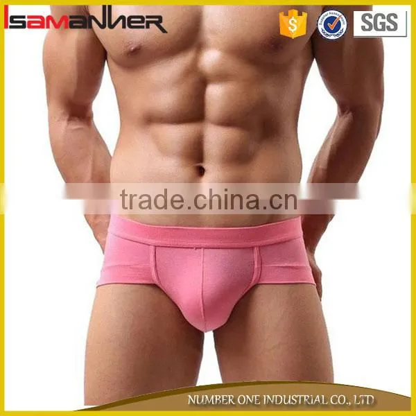 Pure Color Men Cotton Brief Sexy Jockey Mens Thong Underwear photo-3