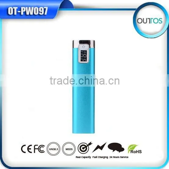 Portable Stick Aluminium Rohs Power Bank Charger 2600mah With LCD Display photo-4
