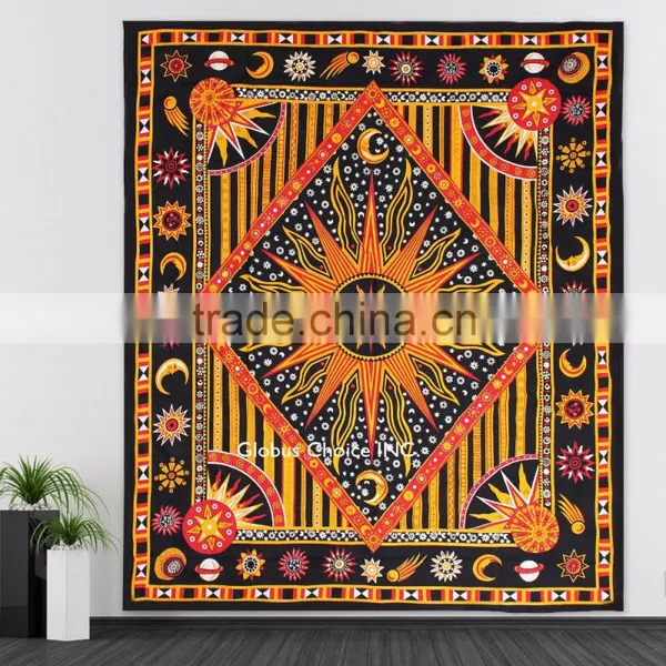 Celestial Sun Moon Mandala Hippie Wall Hanging Tapestry