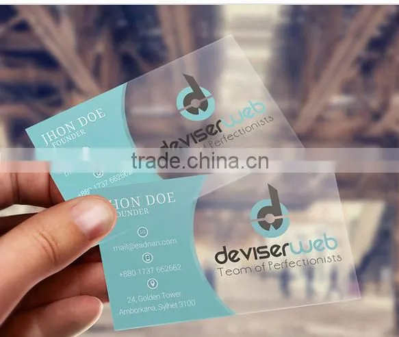 Matt Transparent Pvc Business Card With Custom Design Supplier's Choice photo-2