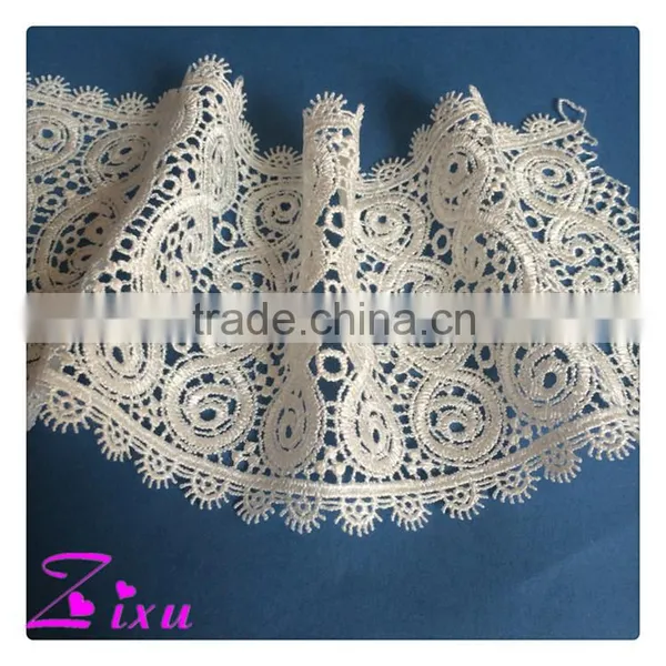 100% Polyester Material and Lace Product Type Big Heavy Embroidery Lace