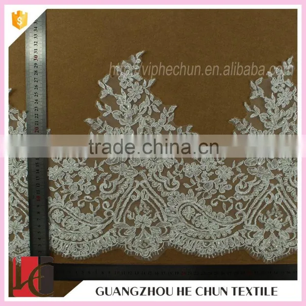 HC-2343-1 Hechun Women Embroidery Bead Polyster Corded Lace Bridal Trim photo-5
