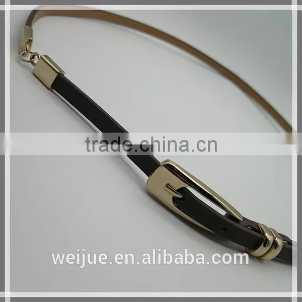 Fashionable Brown Color Leather Skinny Women Belt