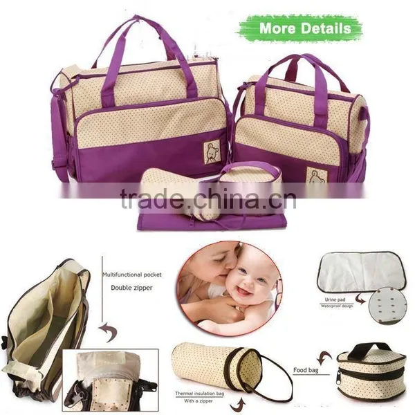25 Years Factory Experience Cheap Price 5 Pcs Diaper Bag for Mummy Bag Promotion photo-3