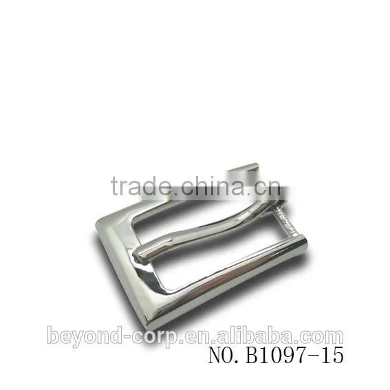 Zinc Alloy Moulding Printed Girls' 15mm Plain Chrome Pin Belt Bucle