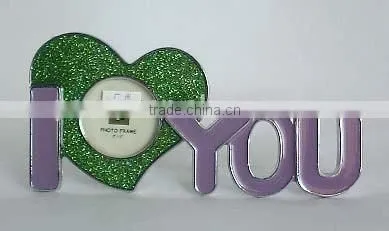 Lovely I LOVE YOU Metal Pewter Zinc Alloy Home Decorative Photo Frame photo-3