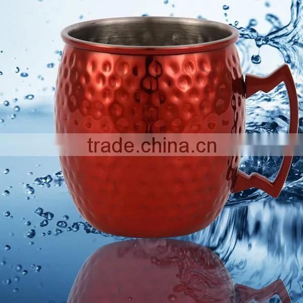 550 ml Hammered Red Moscow Copper Mugs,mule Mug Can Holds Vodka