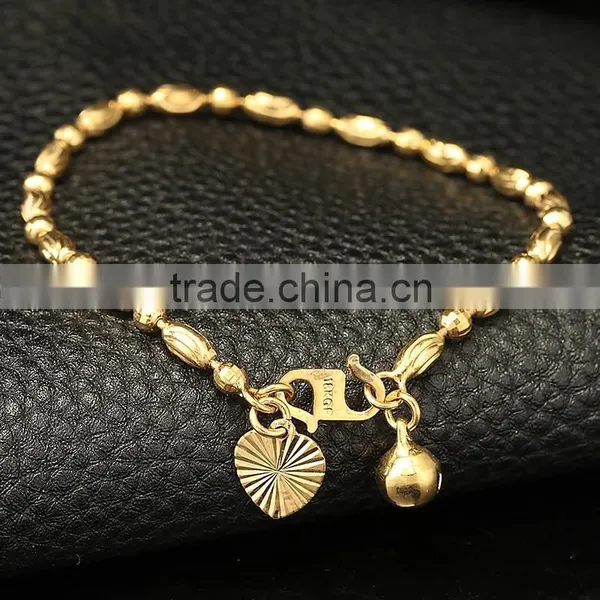 Gold Daily Wear Jewelry Design for Girls Charm Metal Wholesale Chain Bracelet photo-3
