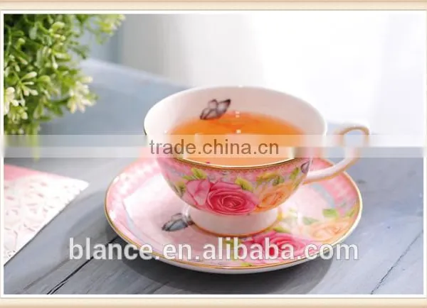 Ceramic Butterfly Tea Coffee Cup and Saucer Set photo-3