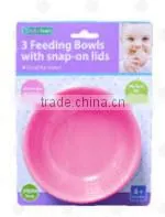 3 Feeding Bowls With Snap On Lids