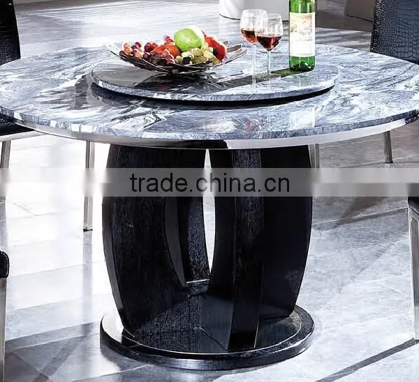 TB Durable Round Marble Top Dining Table With Rotating Tray photo-2