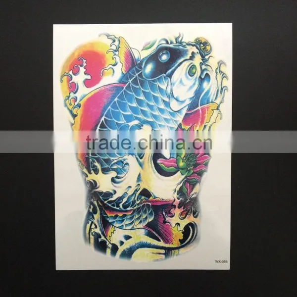 WX- 017 Cute Cartoon Fish Body Tattoo Sticker/ Decorative Fake Tattoo Stikcer photo-4