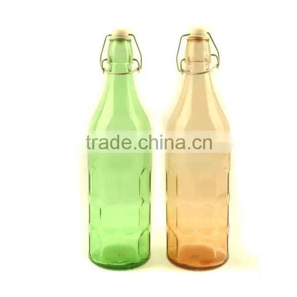 1000ml Colored Glass Liquid Bottle With Swing Top Lids photo-2