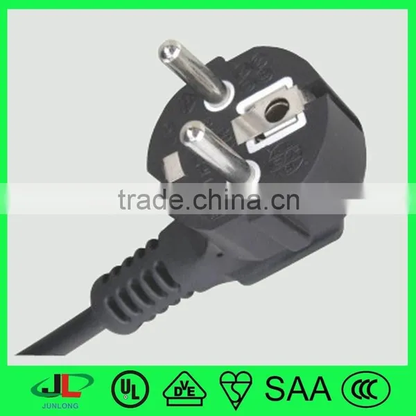 Hot Sale EU 3 Pin Right Angle Schuko Plug European Power Extension Cord photo-6