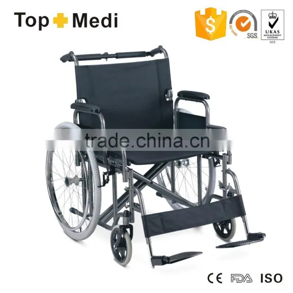Rehabilitation Therapy Suppliy TOPMEDI High Quality Health Equipment Hot Sales Manual Foldable Bariatric Wheelchair for Disabled