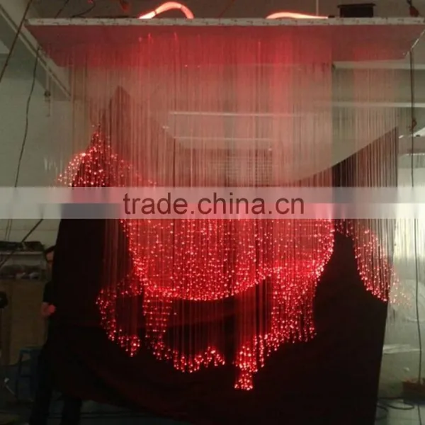 End Glow Full Color Crystal Chandelier Light Fiber Optic Pendant Lamp Amber Crystal Chandelier photo-2