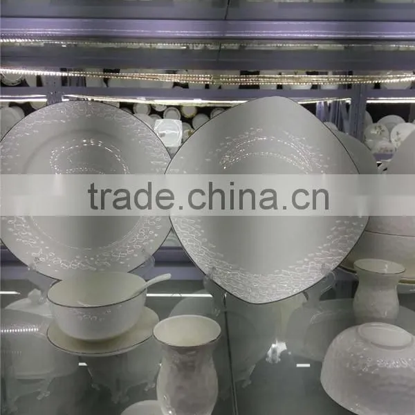 6 People Luxury Silver 45% Bone China Dinner Set photo-2