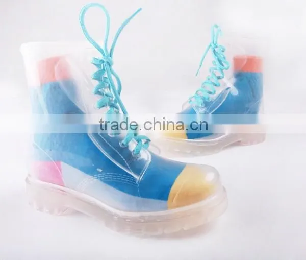 Candy Colors Women PVC Rain Boots Cheap Ankle PVC Rain Shoes photo-5