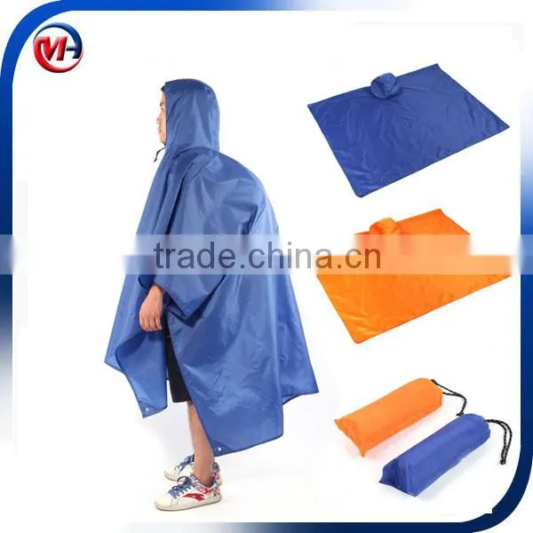 2016 High Quality 3 Functions Raincoat Camping Poncho for Adult