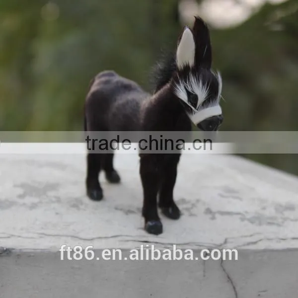Craft Made Goat Fur Walking Donkey Garden Decor Christmas Donkey photo-6
