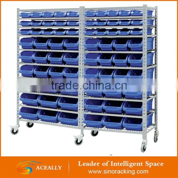 Chinese Supplier Rivet Mobile Rack With Wheels Bin Storage Cabinet photo-2