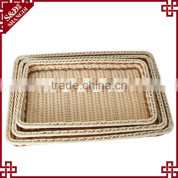Environmently Supermarket Plastic Synthetic Rattan Fruit Display Tray photo-5
