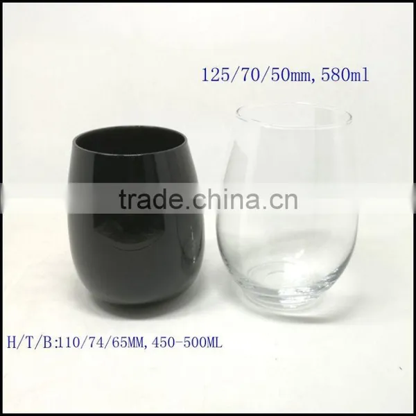 450-600ml Solid Black Egg Glass Candle Container photo-3